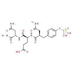 ChemSpider 2D Image | N-{(2R)-4-(Methylamino)-4-oxo-2-[4-(phosphonooxy)benzyl]butanoyl}-L-alpha-glutamyl-L-aspartamide | C21H30N5O11P