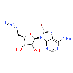 ChemSpider 2D Image | 5'-Azido-8-bromo-5'-deoxyadenosine | C10H11BrN8O3