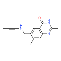 ChemSpider 2D Image | 2,7-Dimethyl-6-[(1-propyn-1-ylamino)methyl]-4(1H)-quinazolinone | C14H15N3O