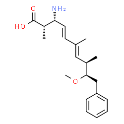 ChemSpider 2D Image | (2S,3S,8S,9S)-3-AMINO-9-METHOXY-2,6,8-TRIMETHYL-10-PHENYLDECA-4,6-DIENOIC ACID | C20H29NO3