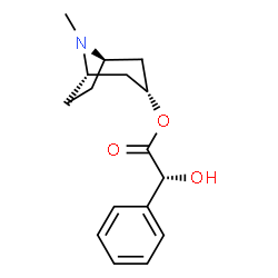 ChemSpider 2D Image | HYDROXY-PHENYL-ACETIC ACID 8-METHYL-8-AZA-BICYCLO[3.2.1]OCT-3-YL ESTER | C16H21NO3