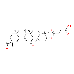 ChemSpider 2D Image | (3alpha,5beta,9beta,10alpha,17alpha)-3-[(3-Carboxypropanoyl)oxy]-11-oxoolean-12-en-29-oic acid | C34H50O7