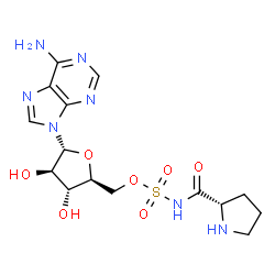 ChemSpider 2D Image | '5'-O-(N-(L-PROLYL)-SULFAMOYL)ADENOSINE | C15H21N7O7S
