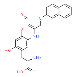 ChemSpider 2D Image | 2-Hydroxy-5-({1-[(2-Naphthyloxy)Methyl]-3-Oxoprop-1-Enyl}Amino)Tyrosine | C23H22N2O6