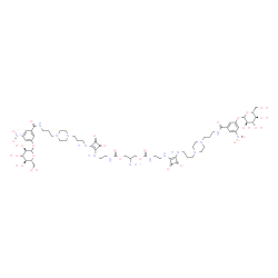 ChemSpider 2D Image | 2-Amino-1,3-propanediyl bis[(2-{[2-({3-[4-(3-{[3-(beta-D-glucopyranosyloxy)-5-nitrobenzoyl]amino}propyl)-1-piperazinyl]propyl}amino)-3,4-dioxo-1-cyclobuten-1-yl]amino}ethyl)carbamate] | C63H91N15O26