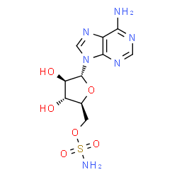 ChemSpider 2D Image | 9-(5-O-Sulfamoyl-alpha-L-arabinofuranosyl)-9H-purin-6-amine | C10H14N6O6S