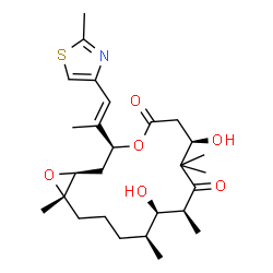 ChemSpider 2D Image | (1S,3S,7R,10S,11R,12S,16S)-7,11-Dihydroxy-8,8,10,12,16-pentamethyl-3-[(1E)-1-(2-methyl-1,3-thiazol-4-yl)-1-propen-2-yl]-4,17-dioxabicyclo[14.1.0]heptadecane-5,9-dione | C27H41NO6S