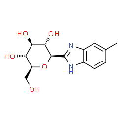ChemSpider 2D Image | (1R)-1,5-Anhydro-1-(5-methyl-1H-benzimidazol-2-yl)-L-glucitol | C14H18N2O5