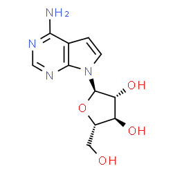 ChemSpider 2D Image | 7-(alpha-L-Arabinofuranosyl)-7H-pyrrolo[2,3-d]pyrimidin-4-amine | C11H14N4O4