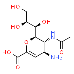 ChemSpider 2D Image | 4-amino-2-deoxy-2,3-dehydro-n-neuraminic acid | C11H18N2O7