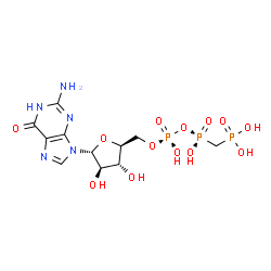 ChemSpider 2D Image | phosphomethylphosphonic acid-guanylate ester | C11H18N5O13P3