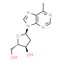 ChemSpider 2D Image | 9-(2-DEOXY-BETA-D-RIBOFURANOSYL)-6-METHYLPURINE | C11H14N4O3