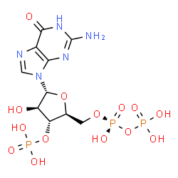 ChemSpider 2D Image | GUANOSINE-3'-MONOPHOSPHATE-5'-DIPHOSPHATE | C10H16N5O14P3