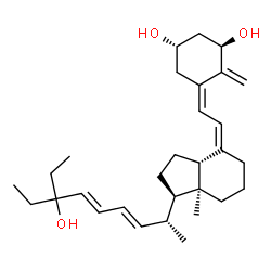 ChemSpider 2D Image | (1S,3R,5Z)-5-[(2Z)-2-{(1R,3aR,7aS)-1-[(3E,5E)-7-Ethyl-7-hydroxy-3,5-nonadien-2-yl]-7a-methyloctahydro-4H-inden-4-ylidene}ethylidene]-4-methylene-1,3-cyclohexanediol | C30H46O3