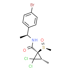 ChemSpider 2D Image | 2,2-DICHLORO-1-METHANESULFINYL-3-METHYL-CYCLOPROPANECARBOXYLIC ACID [1-(4-BROMO-PHENYL)-ETHYL]-AMIDE | C14H16BrCl2NO2S