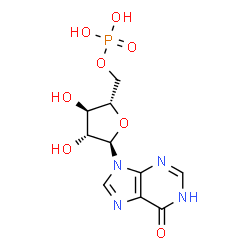 ChemSpider 2D Image | 9-(5-O-Phosphono-alpha-L-arabinofuranosyl)-1,9-dihydro-6H-purin-6-one | C10H13N4O8P