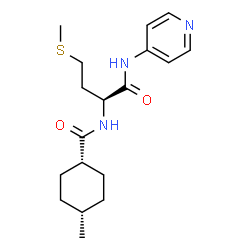 ChemSpider 2D Image | CIS-4-METHYL-N-[(1S)-3-(METHYLSULFANYL)-1-(PYRIDIN-4-YLCARBAMOYL)PROPYL]CYCLOHEXANECARBOXAMIDE | C18H27N3O2S