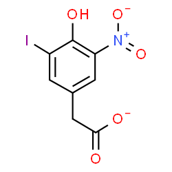 ChemSpider 2D Image | (4-Hydroxy-3-iodo-5-nitrophenyl)acetate | C8H5INO5