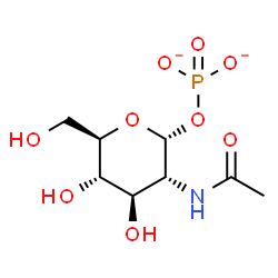 ChemSpider 2D Image | 2-Acetamido-2-deoxy-1-O-phosphonato-alpha-D-glucopyranose | C8H14NO9P