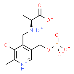 ChemSpider 2D Image | (2S)-2-[({2-Methyl-3-oxido-5-[(phosphonatooxy)methyl]-4-pyridiniumyl}methyl)ammonio]propanoate | C11H15N2O7P