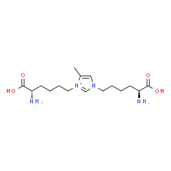 ChemSpider 2D Image | 1,3-Bis[(5S)-5-amino-5-carboxypentyl]-4-methyl-1H-imidazol-3-ium | C16H29N4O4