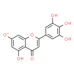 ChemSpider 2D Image | 5-Hydroxy-4-oxo-2-(3,4,5-trihydroxyphenyl)-4H-chromen-7-olate | C15H9O7