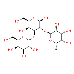 ChemSpider 2D Image | alpha-D-Gal-(1->3)-[alpha-L-Fuc-(1->2)]-beta-D-Gal | C18H32O15
