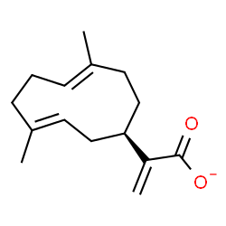 ChemSpider 2D Image | 2-[(1R,3E,7E)-4,8-Dimethyl-3,7-cyclodecadien-1-yl]acrylate | C15H21O2