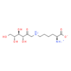 ChemSpider 2D Image | 1-{[(5S)-5-Ammonio-5-carboxylatopentyl]ammonio}-1-deoxy-D-psicose | C12H25N2O7