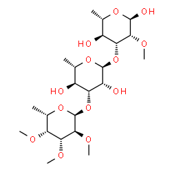 ChemSpider 2D Image | 2,3,4-tri-O-methyl-alpha-L-fucosyl-(1->3)-alpha-L-rhamnosyl-(1->3)-2-O-methyl-alpha-L-rhamnose | C22H40O13