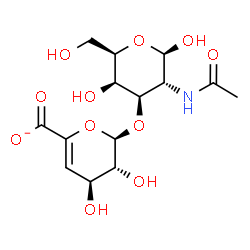 ChemSpider 2D Image | beta-D-4-deoxy-Delta(4)-GlcpA-(1->3)-beta-D-GalpNAc(1-) | C14H20NO11