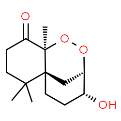 ChemSpider 2D Image | (1S,6S,9R,10R)-10-Hydroxy-2,2,6-trimethyl-7,8-dioxatricyclo[7.3.1.0~1,6~]tridecan-5-one | C14H22O4