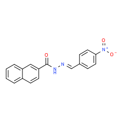 ChemSpider 2D Image | N'-[(E)-(4-Nitrophenyl)methylene]-2-naphthohydrazide | C18H13N3O3
