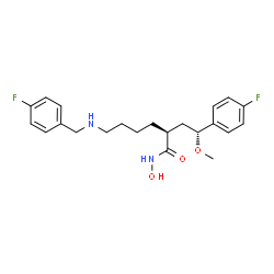 ChemSpider 2D Image | (2S)-6-[(4-Fluorobenzyl)amino]-2-[(2R)-2-(4-fluorophenyl)-2-methoxyethyl]-N-hydroxyhexanamide | C22H28F2N2O3