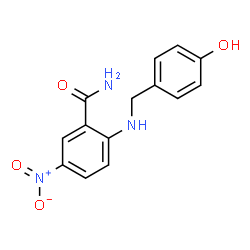ChemSpider 2D Image | 2-[(4-Hydroxybenzyl)amino]-5-nitrobenzamide | C14H13N3O4