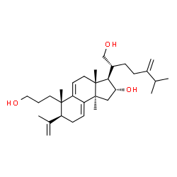 ChemSpider 2D Image | (2R,3R,3aR,6S,7S,9bR)-3-[(2R)-1-Hydroxy-6-methyl-5-methylene-2-heptanyl]-6-(3-hydroxypropyl)-7-isopropenyl-3a,6,9b-trimethyl-2,3,3a,4,6,7,8,9b-octahydro-1H-cyclopenta[a]naphthalen-2-ol | C31H50O3