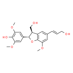 ChemSpider 2D Image | 4-{(2S,3R)-3-(Hydroxymethyl)-5-[(1E)-3-hydroxy-1-propen-1-yl]-7-methoxy-2,3-dihydro-1-benzofuran-2-yl}-2,6-dimethoxyphenol | C21H24O7