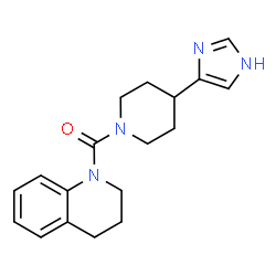 ChemSpider 2D Image | 3,4-Dihydro-1(2H)-quinolinyl[4-(1H-imidazol-4-yl)-1-piperidinyl]methanone | C18H22N4O