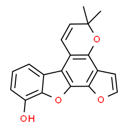 ChemSpider 2D Image | 5,5-Dimethyl-5H-[1]benzofuro[3,2-f]furo[2,3-h]chromen-11-ol | C19H14O4