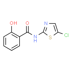 ChemSpider 2D Image | N-(5-Chloro-1,3-thiazol-2-yl)-2-hydroxybenzamide | C10H7ClN2O2S