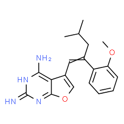 ChemSpider 2D Image | 5-[2-(2-Methoxyphenyl)-4-methyl-1-penten-1-yl]furo[2,3-d]pyrimidine-2,4-diamine | C19H22N4O2