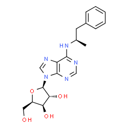 ChemSpider 2D Image | N-[(2R)-1-Phenyl-2-propanyl]-9-(beta-D-xylofuranosyl)-9H-purin-6-amine | C19H23N5O4