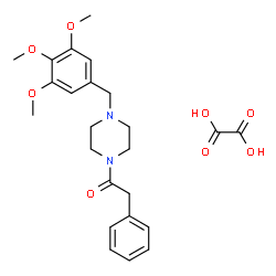 ChemSpider 2D Image | 2-Phenyl-1-[4-(3,4,5-trimethoxybenzyl)-1-piperazinyl]ethanone ethanedioate (1:1) | C24H30N2O8
