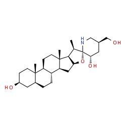 ChemSpider 2D Image | (3beta,5alpha,20beta,22alpha,23S,25S)-Spirosolane-3,23,27-triol | C27H45NO4