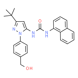 ChemSpider 2D Image | 1-{3-Tert-Butyl-1-[4-(Hydroxymethyl)phenyl]-1h-Pyrazol-5-Yl}-3-Naphthalen-1-Ylurea | C25H26N4O2