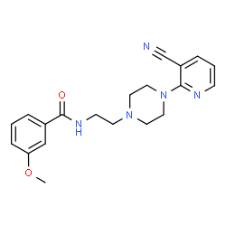 ChemSpider 2D Image | N-{2-[4-(3-Cyano-2-pyridinyl)-1-piperazinyl]ethyl}-3-methoxybenzamide | C20H23N5O2