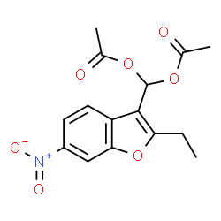 ChemSpider 2D Image | (2-Ethyl-6-nitro-1-benzofuran-3-yl)methylene diacetate | C15H15NO7