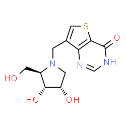 ChemSpider 2D Image | (2r,3r,4s)-2-(Hydroxymethyl)-1-[(4-Hydroxythieno[3,2-D]pyrimidin-7-Yl)methyl]pyrrolidine-3,4-Diol | C12H15N3O4S