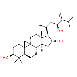 ChemSpider 2D Image | (3beta,9beta,16beta,23S)-24-Methylene-9,19-cyclolanostane-3,16,23-triol | C31H52O3