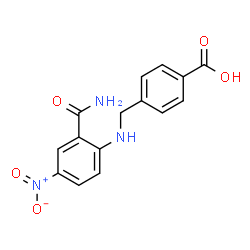 ChemSpider 2D Image | 4-{[(2-Carbamoyl-4-nitrophenyl)amino]methyl}benzoic acid | C15H13N3O5